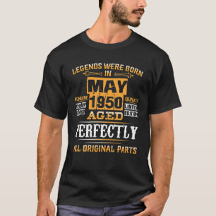 Camiseta Leyenda De Hombres Nacida En Mayo De 1950 71º Tee 