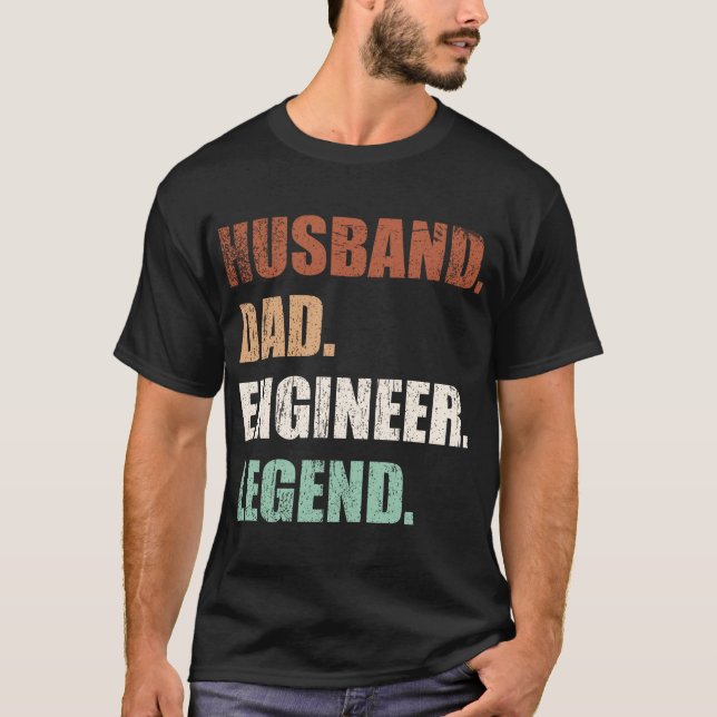 Camiseta Leyenda de ingeniero de Husband Dad (Anverso)