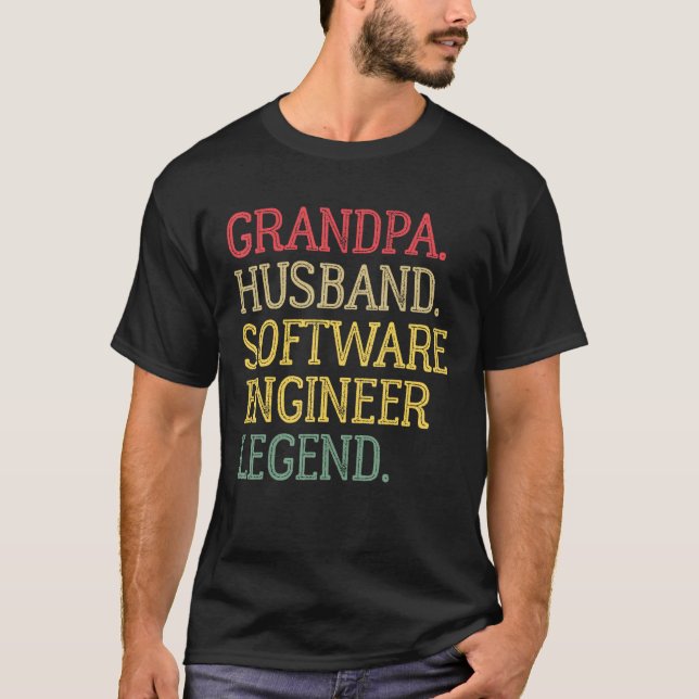 Camiseta Leyenda de ingeniero de software para abuelos de é (Anverso)