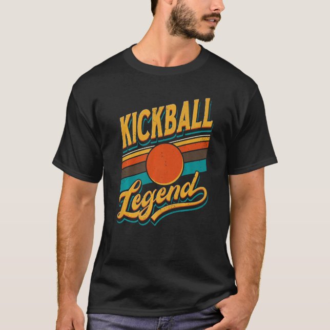 Camiseta Leyenda de Kickball Retro Kick Ball Player (Anverso)