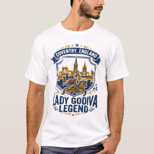 Camiseta Leyenda de Lady Godiva de Coventry Inglaterra Escu