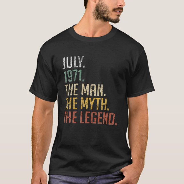 Camiseta Leyenda De Los Hombres Julio De 1971 - 50 Años Hom (Anverso)