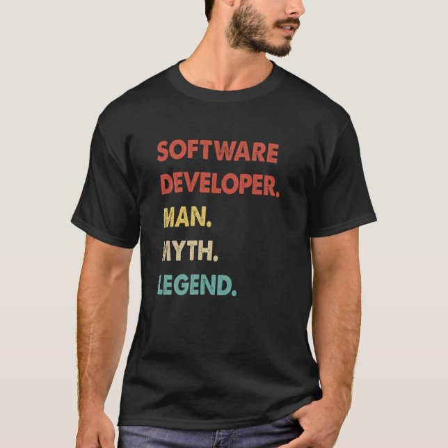 Camiseta Leyenda de mito 1 del desarrollador de software (Anverso)