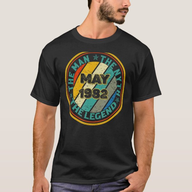 Camiseta Leyenda de mito de hombre mayo 1982 40º cumpleaños (Anverso)