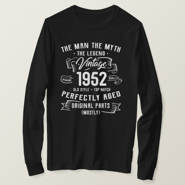 Camiseta Leyenda de mito masculino 1952 70º regalo de cumpl (Anverso del diseño)