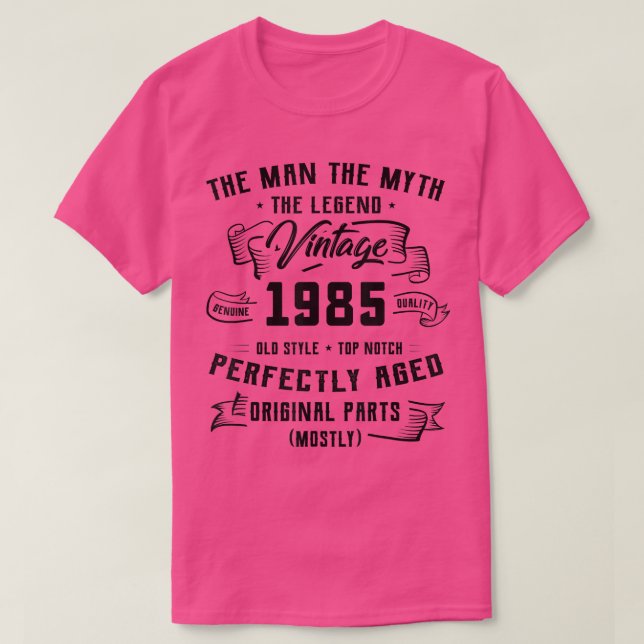 Camiseta Leyenda de mito masculino 1985 37º regalo de cumpl (Diseño del anverso)