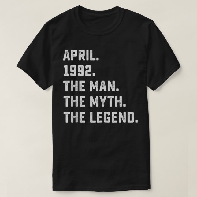 Camiseta Leyenda de mito masculino abril de 1992 regalo de  (Diseño del anverso)