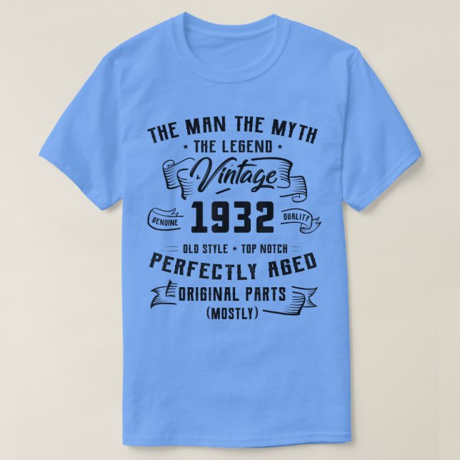 Camiseta Leyenda de mito masculino de 1932 regalo de cumple (Diseño del anverso)