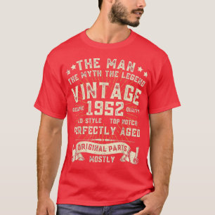 Camiseta Leyenda de mito masculino de 1952 70º cumpleaños d