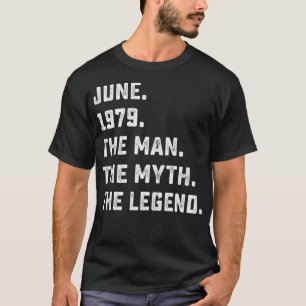Camiseta Leyenda de mito masculino junio 1979 42º cumpleaño
