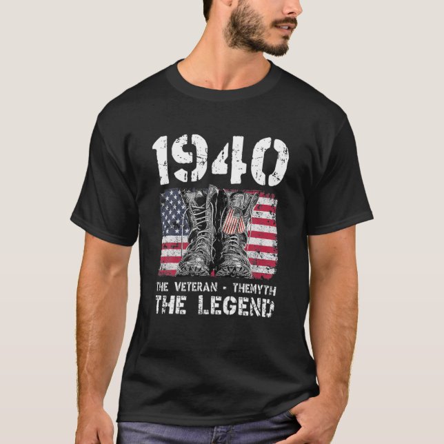 Camiseta Leyenda de mito masculino masculina de 1940 81º cu (Anverso)