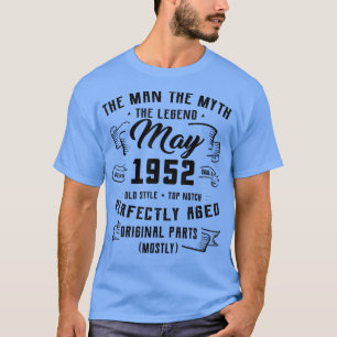 Camiseta Leyenda de mito masculino mayo 1952 70º regalo de 