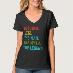 Camiseta Leyenda de mito masculino octubre 1932 90º cumplea