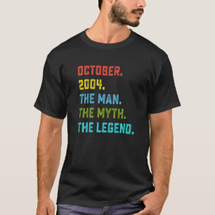 Camiseta Leyenda de mito masculino octubre 2004 18 cumpleañ