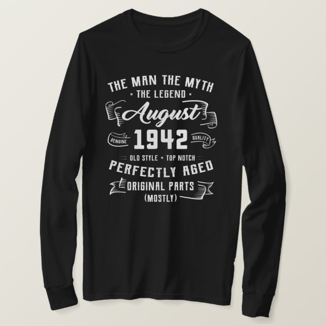 Camiseta Leyenda de Mitos del Hombre de los Hombres Agosto  (Anverso del diseño)
