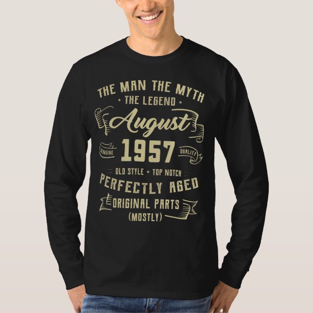 Camiseta Leyenda de Mitos del Hombre de los Hombres Agosto  (Anverso)
