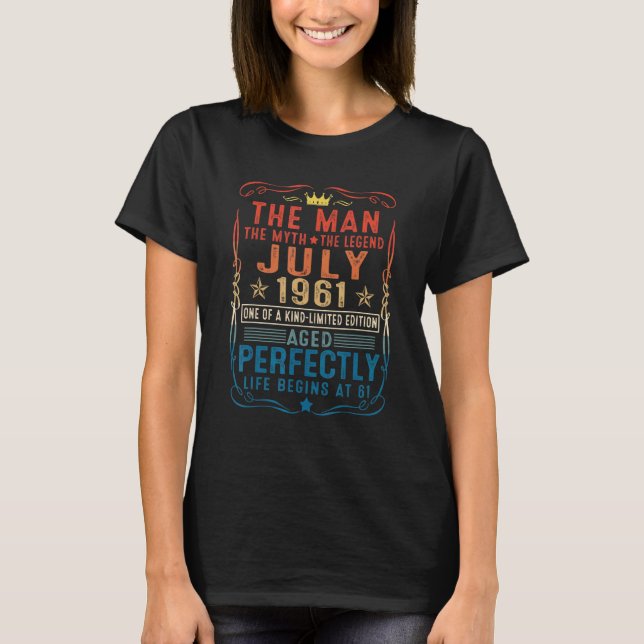 Camiseta Leyenda de Mitos del Hombre Julio de 1961 61º cump (Anverso)