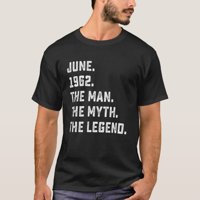 Camiseta Leyenda de Mitos del Hombre Junio de 1962 60º cump (Anverso)