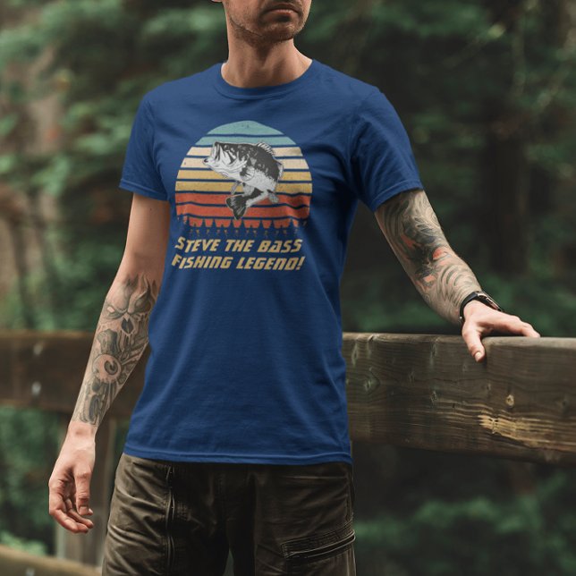 Camiseta Leyenda de Pesca de Bass Personalizada Funny Vinta (Subido por el creador)