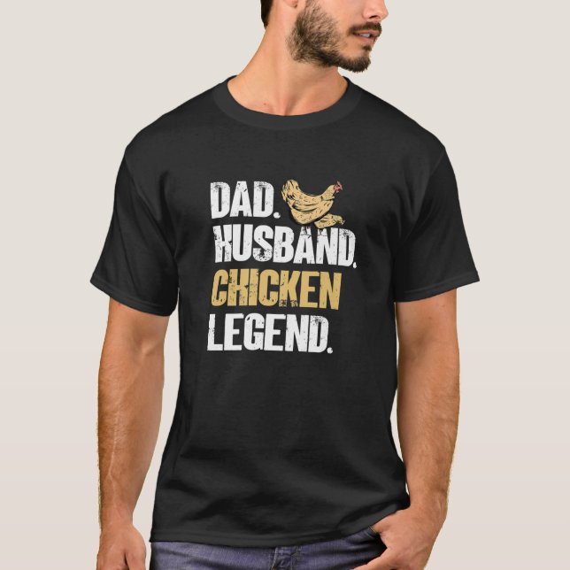 Camiseta Leyenda de pollo de papá de marido - gallo de camp (Anverso)