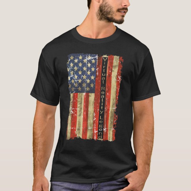Camiseta Leyenda de Realidad Virtual Patriótica Bandera Est (Anverso)