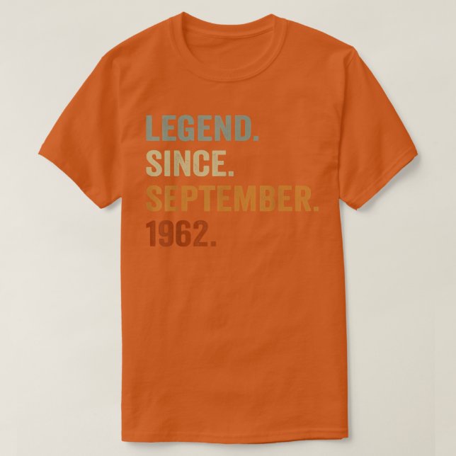 Camiseta Leyenda de regalo de 60 años desde septiembre de 1 (Diseño del anverso)
