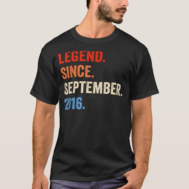 Camiseta Leyenda de regalo de 6 años desde septiembre de 20 (Anverso)