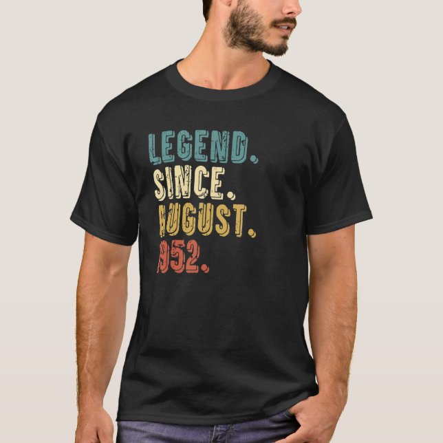 Camiseta Leyenda de regalo de 70 años desde agosto de 1952  (Anverso)