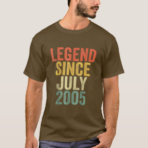 Camiseta Leyenda de regalos de 17 años desde julio de 2005