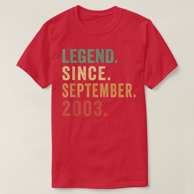 Camiseta Leyenda de regalos de 19 años desde septiembre de  (Diseño del anverso)