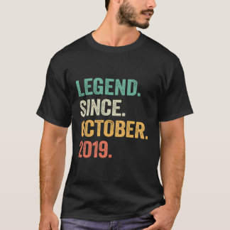 Camiseta Leyenda De Regalos De 4 Años Desde Octubre De 2019