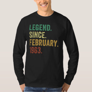 Camiseta Leyenda de Regalos de 60 años desde febrero de 196