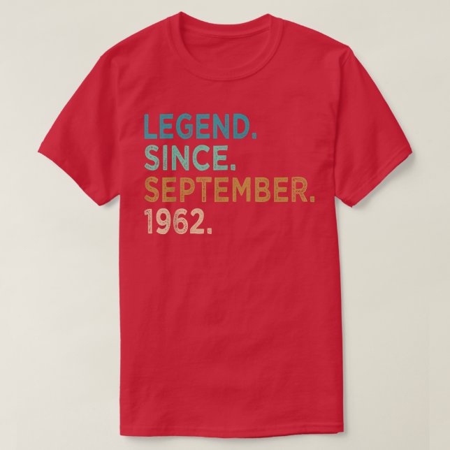 Camiseta Leyenda de regalos de 60 años desde septiembre de  (Diseño del anverso)