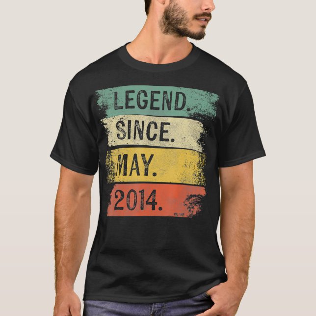 Camiseta Leyenda de regalos de 6 años desde mayo de 2014 6º (Anverso)