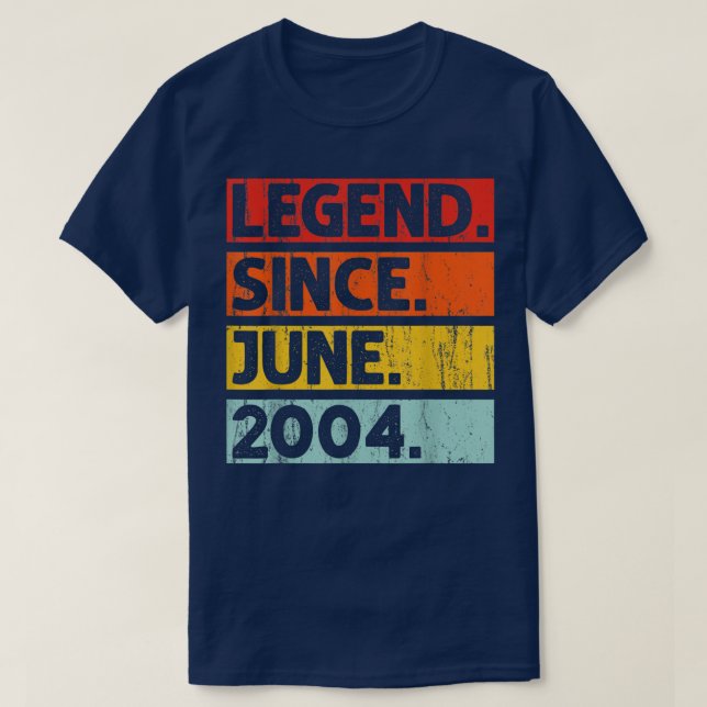 Camiseta Leyenda de regalos de cumpleaños desde junio de 20 (Diseño del anverso)