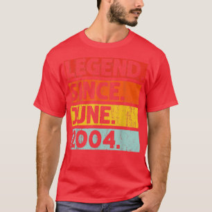 Camiseta Leyenda de regalos de cumpleaños desde junio de 20