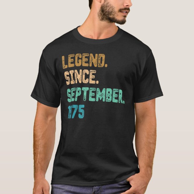 Camiseta Leyenda del Año Desde Septiembre De 1975º Cumpleañ (Anverso)
