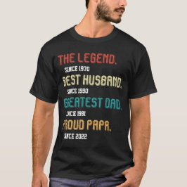 Camiseta Leyenda del año personalizado Mejor Esposo Gran Pa