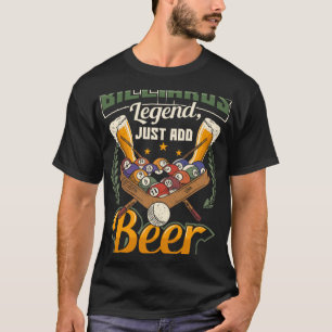 Camiseta Leyenda del billar Solo añade cerveza Snooker