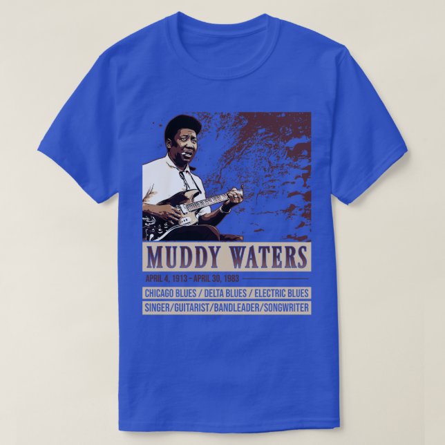 Camiseta Leyenda del Blues de las aguas turbias (Diseño del anverso)