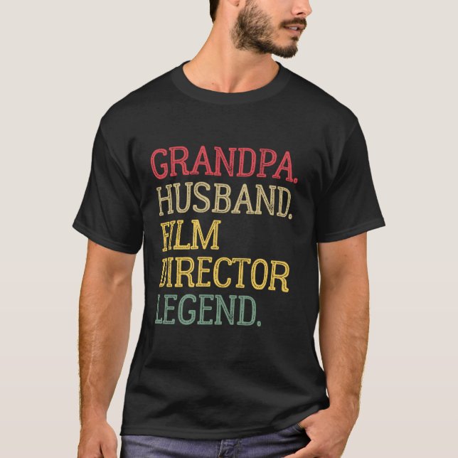 Camiseta Leyenda del director de cine Grandpa Husband (Anverso)