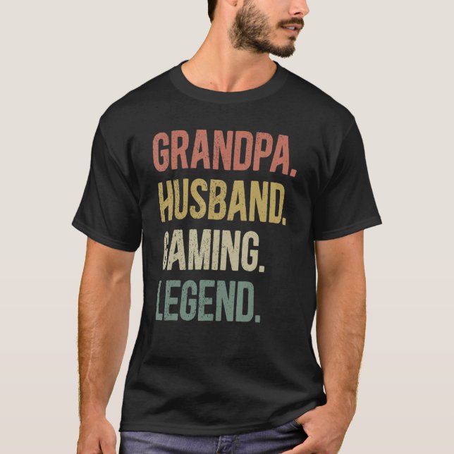 Camiseta Leyenda del juego del abuelo, abuelo vintage (Anverso)