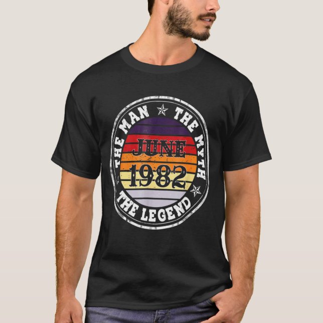 Camiseta Leyenda del Mitos del Hombre Junio de 1982 40º cum (Anverso)