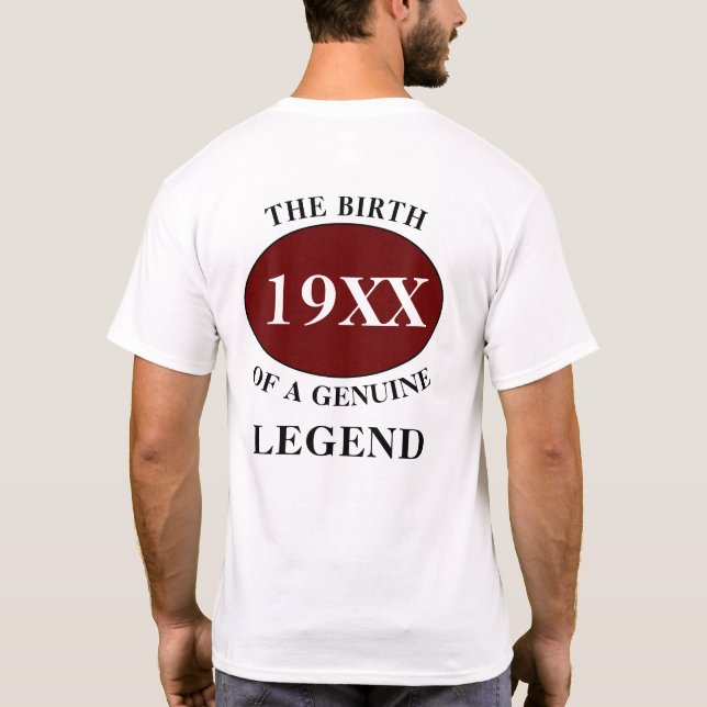 Camiseta Leyenda del padre Cualquier año Humor Monograma No (Reverso)
