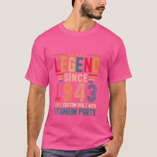Camiseta Leyenda desde 1943 Vintage 81st Birthday Mens Tita