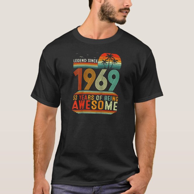 Camiseta Leyenda Desde 1969 53 Años De Ser Alegre 53th B (Anverso)