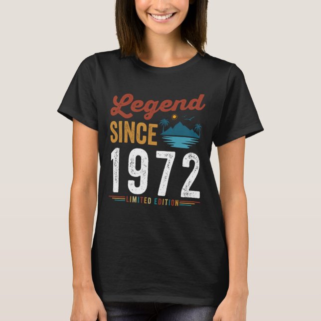Camiseta Leyenda desde 1972 Vintage retro (Anverso)