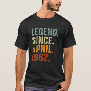 Camiseta Leyenda Desde Abril De 1962 Hombres Vintage Mujere