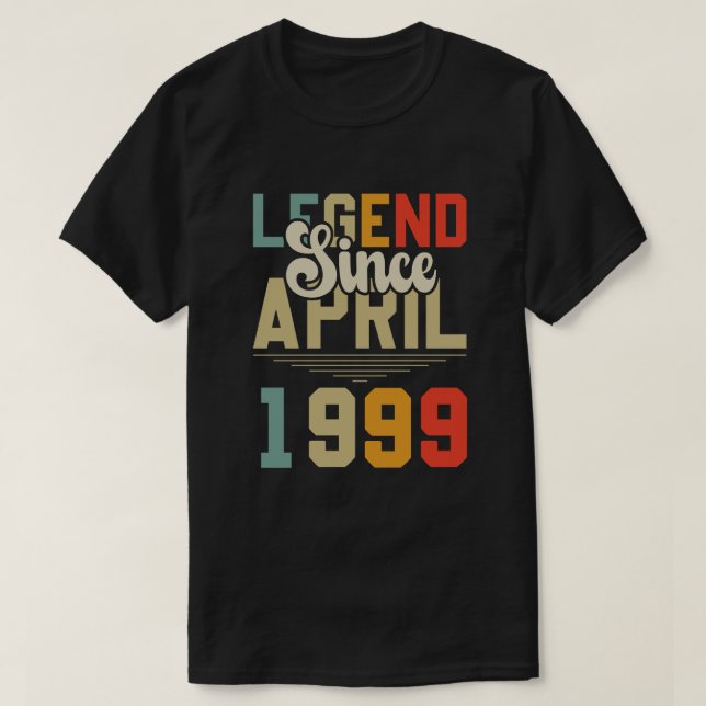 Camiseta Leyenda desde abril de 1999 25º cumpleaños 25 años (Diseño del anverso)