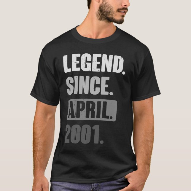 Camiseta Leyenda desde abril de 2001 Cumpleaños 22 Decoraci (Anverso)